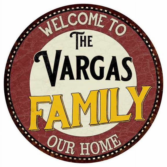 The Vargas Family 12" Round Metal Sign Kitchen Game Room Décor 200120038222