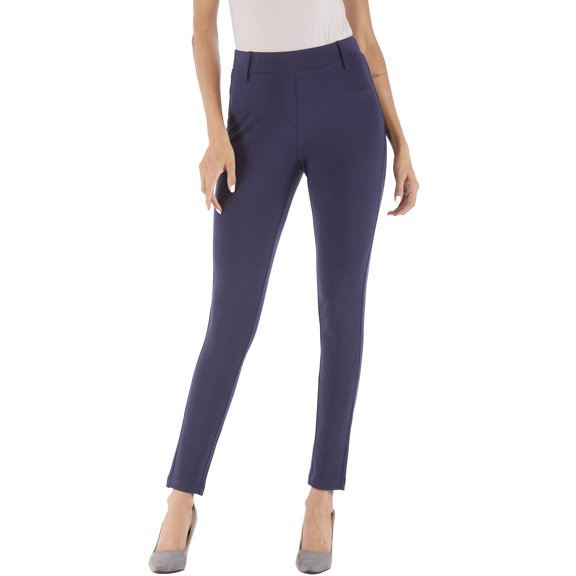 BodiLover, Women's, Pull On Ankle Length Stretchy Formal Slacks, Navy, 6