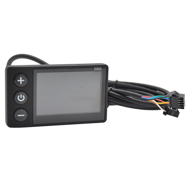 S866 24V/36V/48V Electric Bicycle Display S866 LCD Screen Meter Ebike Power Assisted Scooter Control Panel Dashboard,1 * EBike LCD Display 1 * English instruction manual,Black