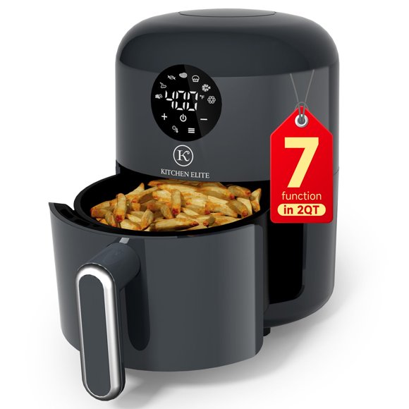 Air Fryer Kitchen Elite Digital 7 en 1 compacta de 2 litros, color gris