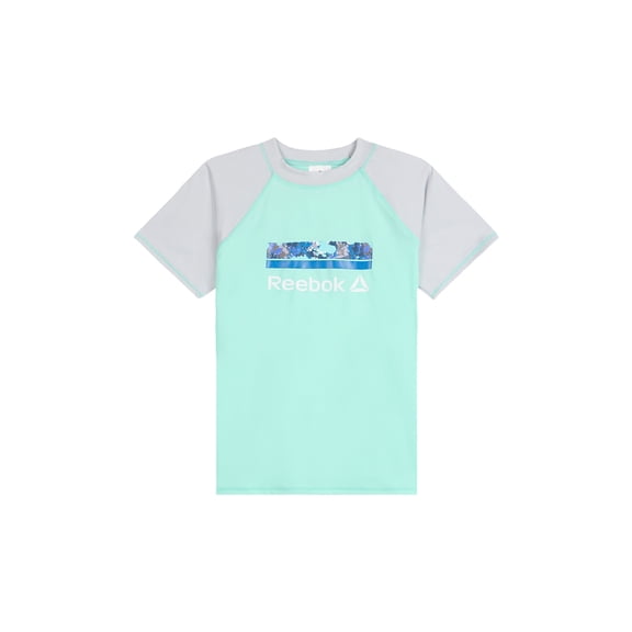 Reebok Boys Short Sleeve Rashguard with UPF 50 Protection, Sizes 4-18