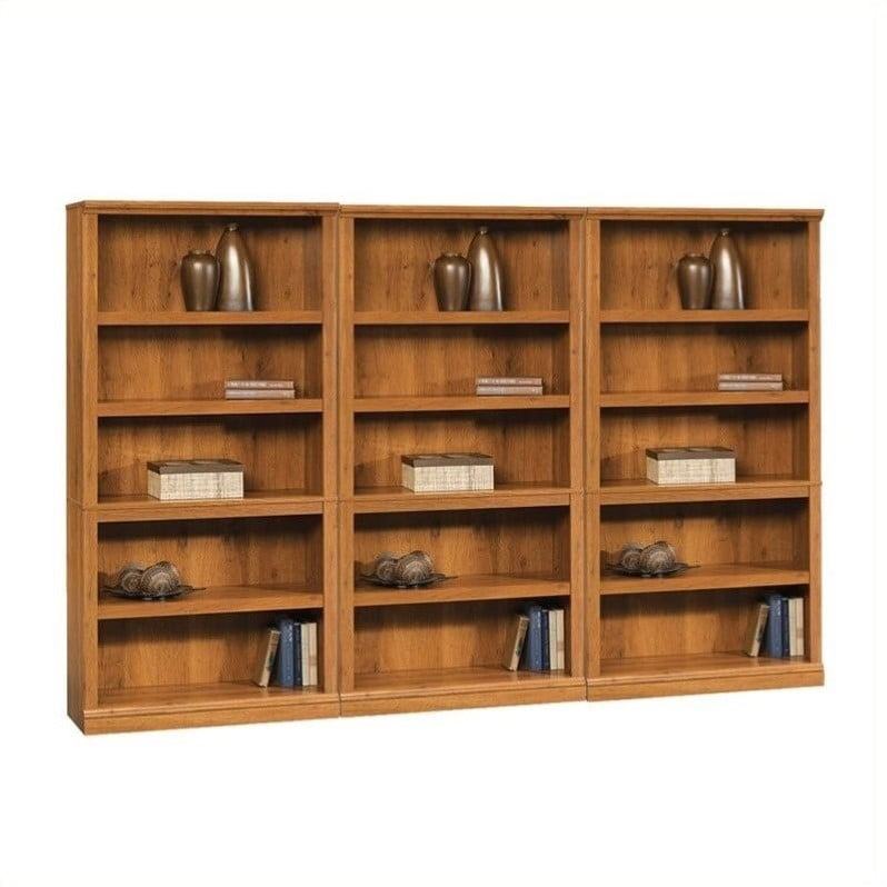 Sauder Select Triple 5 Shelf Wall Bookcase in Abbey Oak Walmart Canada