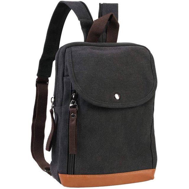 LHSHID Mini Canvas Backpacks Casual Strong Small Packback Daypack 181002 Brown