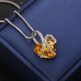 thumbnail image 2 of Citrine Orange Crystal Heart I Love You Forever Anti-Tarnish Necklace Pendant Jewelry-231-CO, 2 of 3