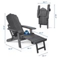 thumbnail image 5 of Asofer Adirondack Chair with Retractable Ottoman, HDPE Folding Adirondack Chair with Cup Holder, Gray, 5 of 12