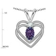 thumbnail image 3 of Star K� Oval 5x3mm Simulated Alexandrite Knotted Double Heart Pendant Necklace, 3 of 9