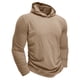 thumbnail image 5 of MHFRRA Sudadera con Capucha de Manga Larga para Hombre, Otoño E Invierno, Cuello Redondo, Color Liso Caqui, 5 of 7