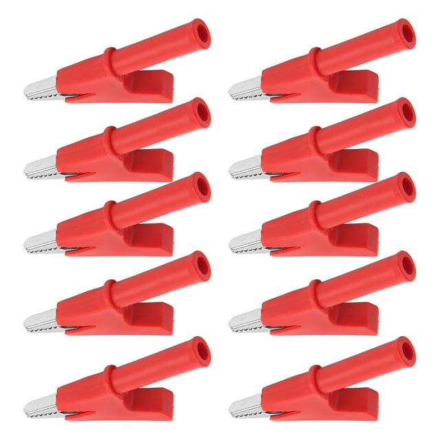 10Pcs PVC Brass Crocodile Clip Electrical Test Clamps Battery Test Clamp Electric Charging Clips 10mm Opening
