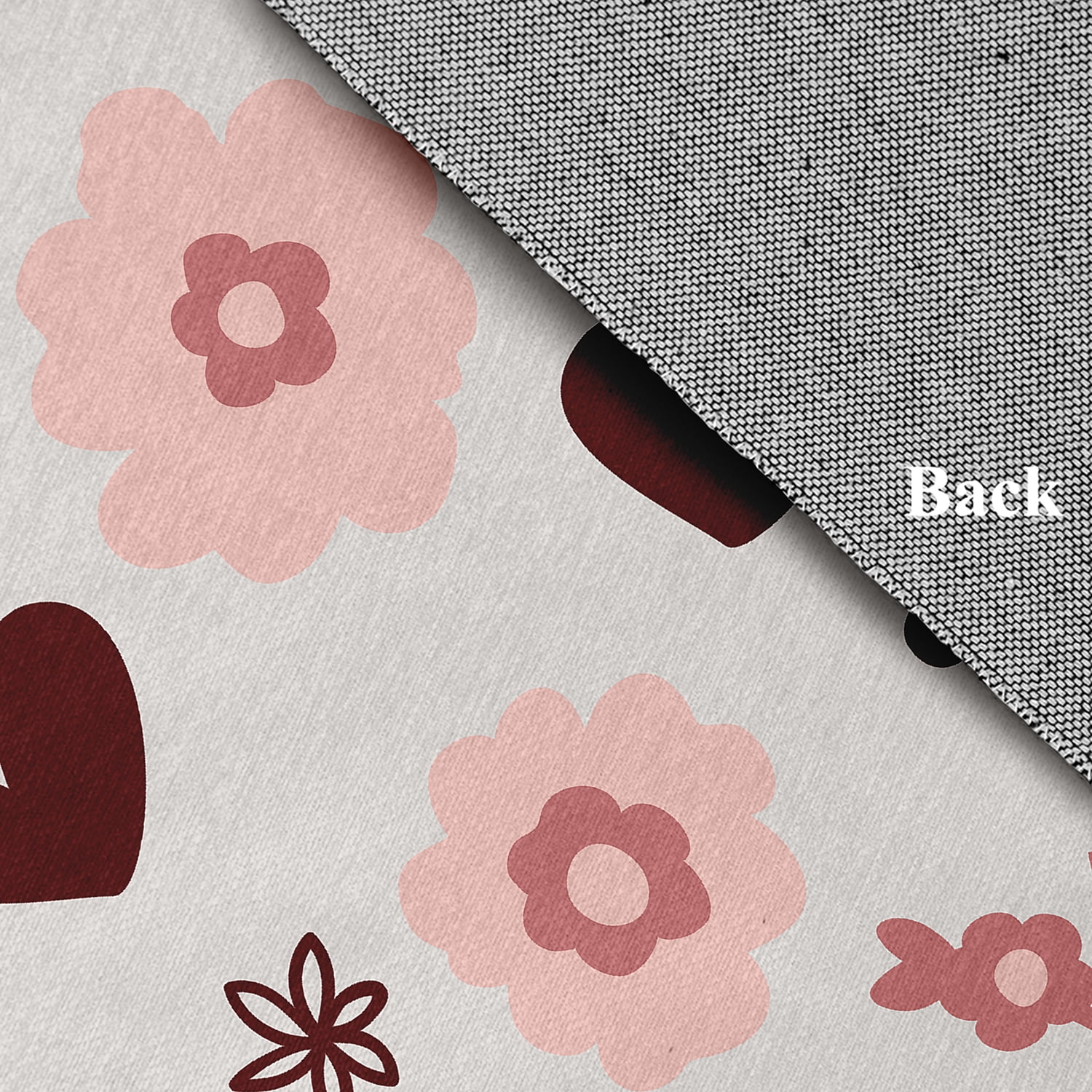 Simply Daisy 2' x 3' Grey Flowery Love Valentines Chenille Rug