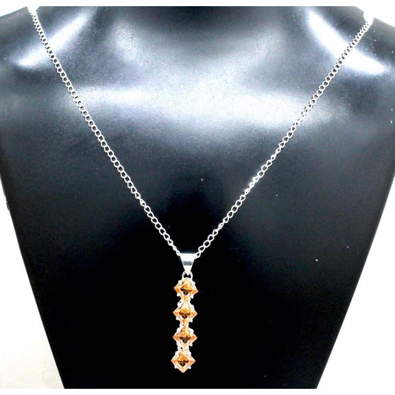 Peach Morganite Gemstone 925 Sterling Silver Handmade Jewelry Necklace Size- 18"