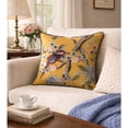 thumbnail image 2 of Ox Bay Dayana Yellow Bird Embroidered Cotton Adult Decorative Throw Pillow, 2 of 12
