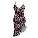 thumbnail image 4 of ICHUANYI Clearance Women Sexy V-Neck Sleeveless Ruffle Low-cut Splicing Printing Slit Sling Dresses(Pink, S) ICHUANYI WER2023081107234, 4 of 5