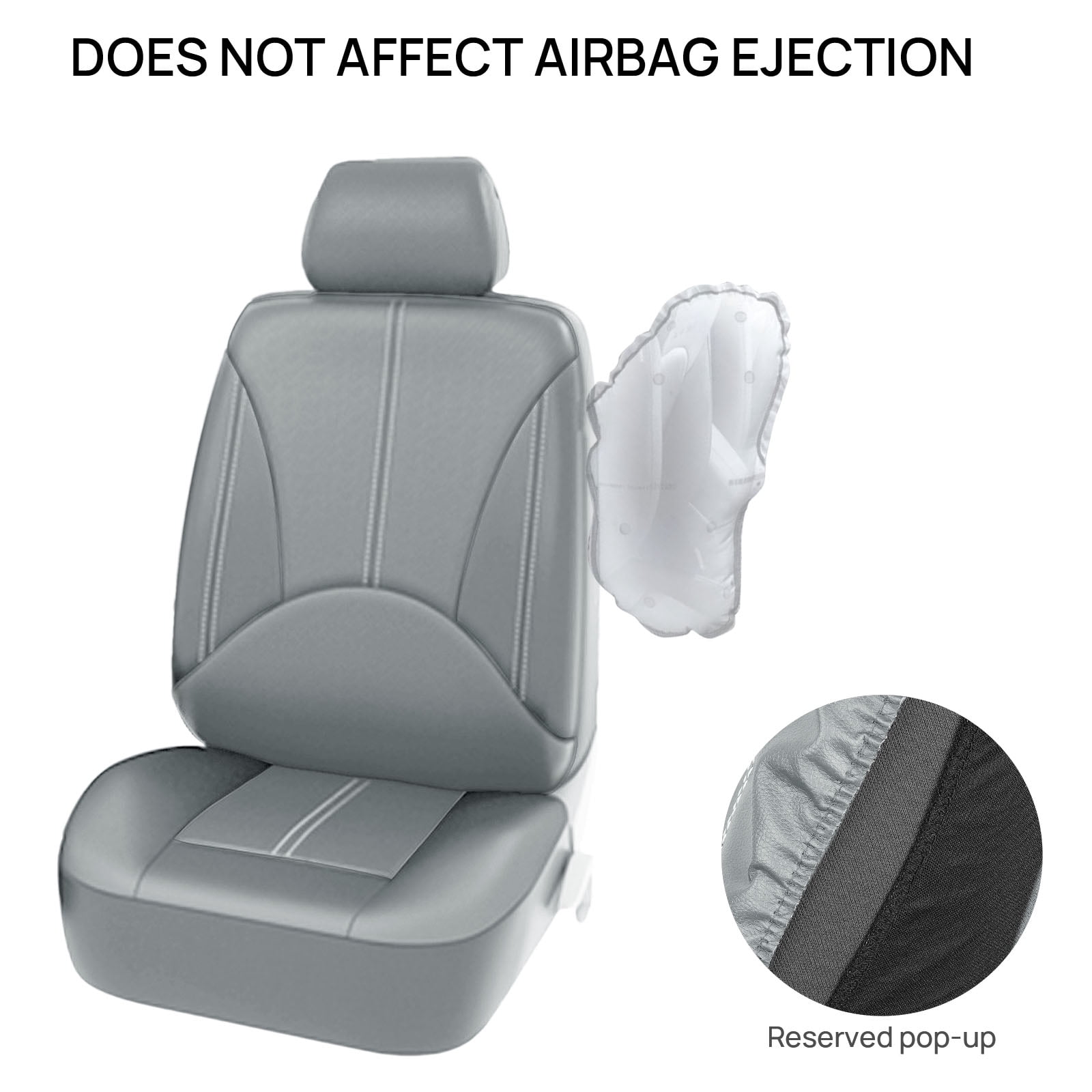 OTOEZ Universal PU Car Seat Cover Breathable 5 Seats Leather Full Set Waterproof Cushion for Sedan SUV Truck