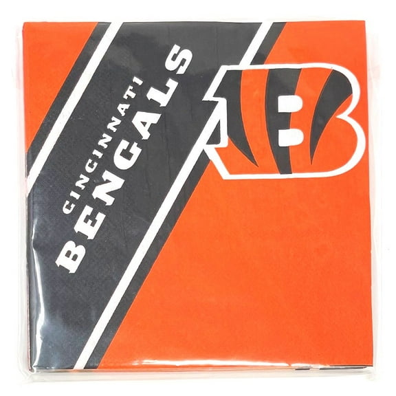 Bengals Cincinnati Football Large Party Napkins - 6.5 Inches (Pack of 16)