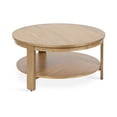 thumbnail image 1 of Kate and Laurel Foxford Tiered Round Coffee Table, 34 x 34 x 17, Natural Brown, Transitional Two-Tier Circle Living Room Table with Storage and Resilient Wood Construction, 1 of 10