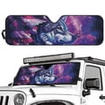 thumbnail image 2 of Yuyamidu Galaxy Wolf Windshield Sunshade USA Flag Sun Shade Heat Shield Sun Visor Mat Compatible with Jeep Wrangler Rubicon Sahara TJ JK JKU 2 Door & 4 Door, 2 of 7