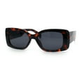 thumbnail image 4 of Womens Mod Minimalist Narrow Rectangle Thick Plastic Fashion Sunglasses Tortoise - Black, 4 of 8