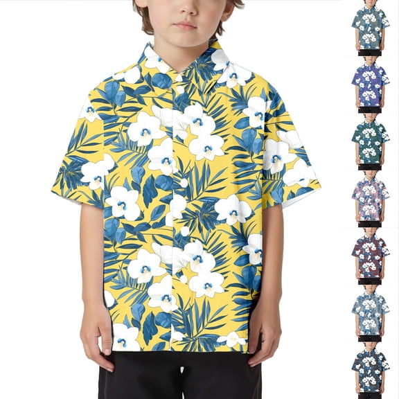 SHenli Boys Polo Shirts Size 10-12 Button Closure Solid Color Short Sleeve Shirt Fashion Gentleman Tops T-Shirts Infant To Big Kid