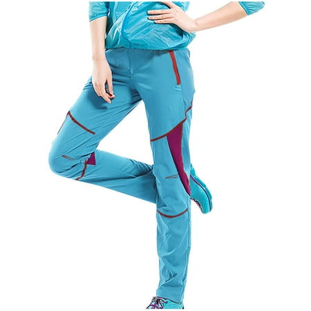 ABATAB Womens Outdoor Pants Quick Dry Hiking Workout Pants Snowboard Breathable Exercise Athletic Trousers with Zipper Pockets