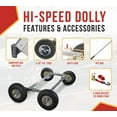 thumbnail image 4 of Heavy Duty Aluminum Hi-Speed Towing Dolly Pro Set w/ 4.80” Diameter Tires, Cross Rails, Greasable Hubs & Pry Bar - 3,968 lbs Towing Capacity - Replaces Collins HSD-P4D, 4 of 19