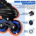 thumbnail image 5 of OBENSKY Adjustable Inline Skates, Illuminating Roller Blades for Kids,Girls&Boys Beginner w/ Light up Wheels-Blue, 5 of 10