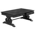 thumbnail image 3 of Traditional 2pc Coffee Table Set in Rustic Dark Gray Wood with Drawer Storage, 3 of 4