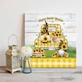 thumbnail image 4 of Sunflower Gnome Framed Canvas Wall Art, Summer Yellow Plaid Truck Wood Grain Wall Art Painting for Living Room Bedroom Home Decor, 12”x12”, Office Artwork Print, 4 of 9