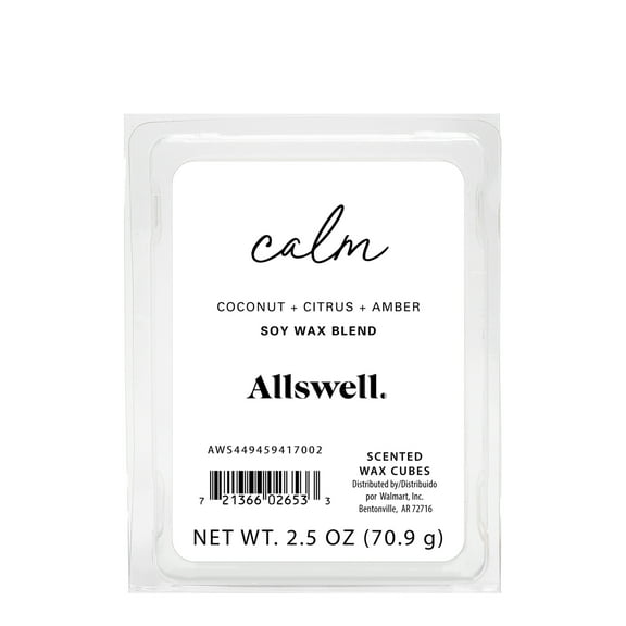 Allswell 6 Cube Wax Melts, Calm (Coconut   Citrus   Amber), 2.5 oz