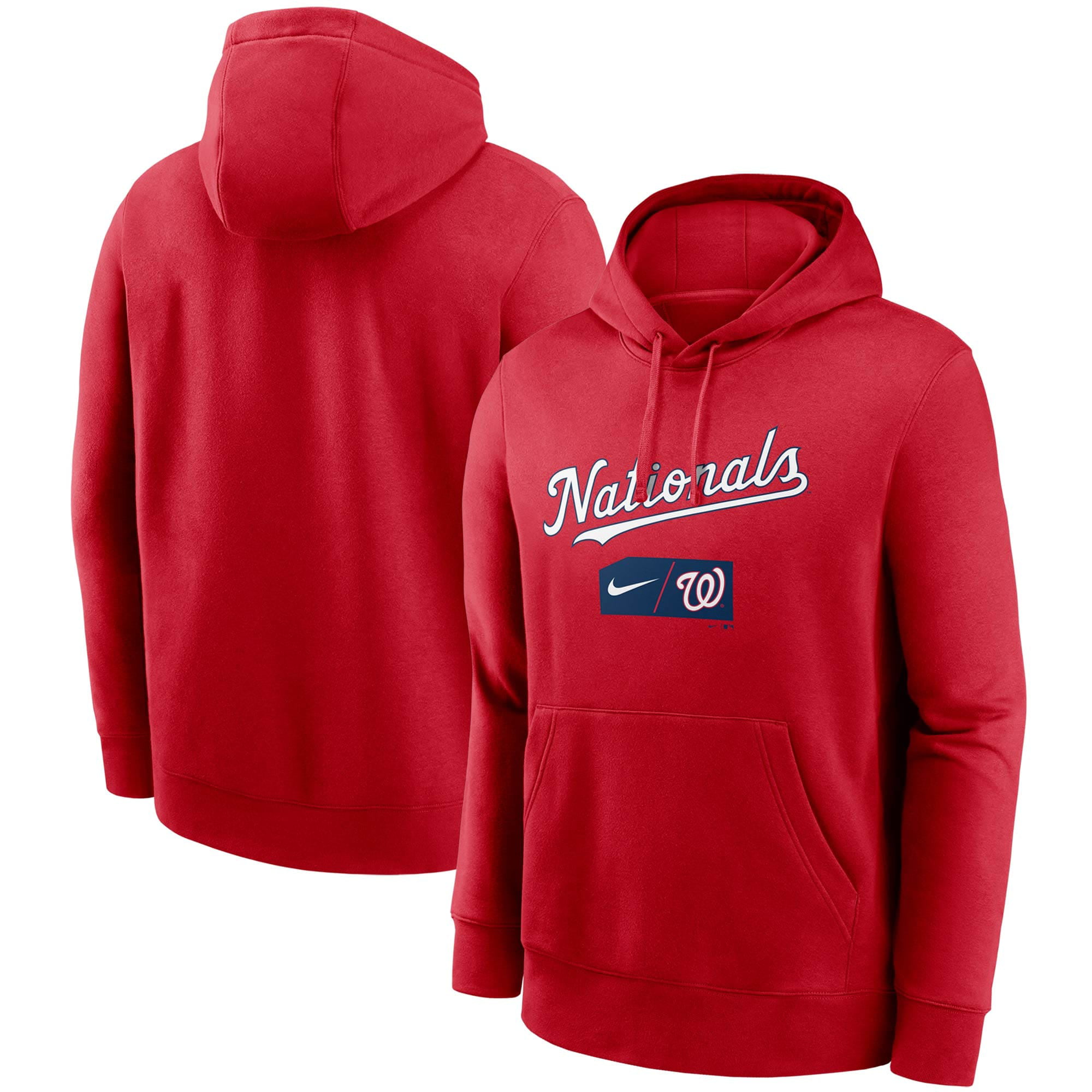 Men's Nike Red Washington Nationals Team Lettering Club Pullover Hoodie ...