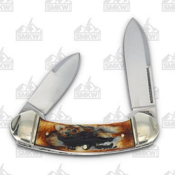 Rough Ryder Knives Rough Ryder Classic Cinnamon Bone Stag Bow Canoe Folding Knife