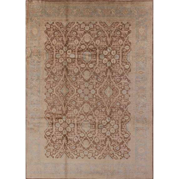 Ahgly Company Indoor Rectangle Mid-Century Modern Gold Brown Oriental Area Rugs, 2' x 4'