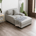 thumbnail image 5 of Sofa Lounger, Modern Mid-Century Indoor Oversized Chaise Lounger Comfort Sleeper Sofa with Pillow and Soild Wood Legs, Velvet Upholstered Sofa Recliner for Living Room Bedroom, 5 of 5