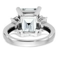 thumbnail image 6 of 14K White Gold Ring Band Moissanite Octagon Emerald Baguette, Size 6, 6 of 7