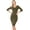 Dark Olive, variant on Womens 3/4 Quarter Sleeve Bodycon Fitted Knee Length Midi Dress