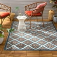 thumbnail image 3 of TOWN & COUNTRY EVERYDAY Brooks Retro Geo Indoor Outdoor Area Rug, UV Fade Resistant, High-Low Pile, Red/Mutli, 5'2"x7'2", 3 of 13