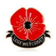 thumbnail image 1 of Remember Memorial Day Gift Red Black Poppy Brooch Pin Lest We Forget Lapel Pin, 1 of 5
