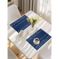 thumbnail image 5 of Rustic Botanical Placemats Set of 12, Japanese Herb on Navy Blue Simple Art Placemats for Dining Table, Place Mats for Kitchen Tabletop, Waterproof Wipeable Dining Table Mats Set, 5 of 9