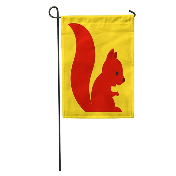 JSDART Happy Little Red Cartoon Squirrel Long Bushy Tail Sitting Sideways Garden Flag Decorative Flag House Banner 28x40 inch