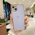 thumbnail image 2 of Compatible with iPhone 13 Case, Cut Cartoon Soft Silicone Love Heart Pattern Slim Protective Shockproof Girls Women Case Cover for iPhone 13 -Purple, 2 of 11