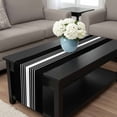 thumbnail image 4 of Black White Stripe Table Runner 90 Inches Long, Modern Rustic Vertical Striped Kitchen Coffee Dining Table Decoration for Home Party Birthday Wedding Home Decor 13x90 Inches, 4 of 8
