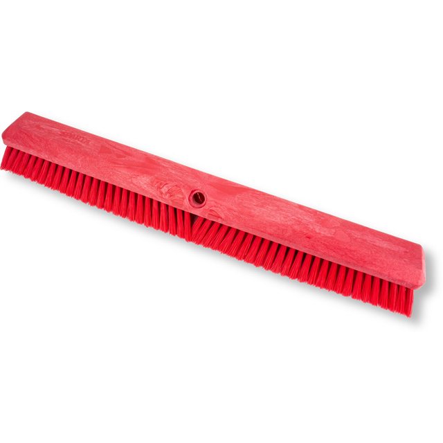 Carlisle 41891EC05 24" Push Broom Head w/ Red Fine & Medium Polyester Bristles