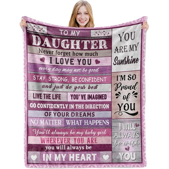 Gifts for Daughter, Daughter Gifts from Mom Dad, Birthday Gifts for Daughter, Unique Adult Daughter Gifts for Christmas Graduation Mothers Day, to My Daughter Gifts Blanket 60"X 50"