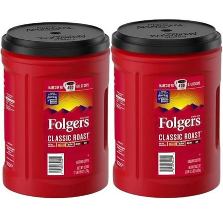 Folger Classic Roast Ground Coffee Medium Roast (43.5 oz.) - 2 Pack