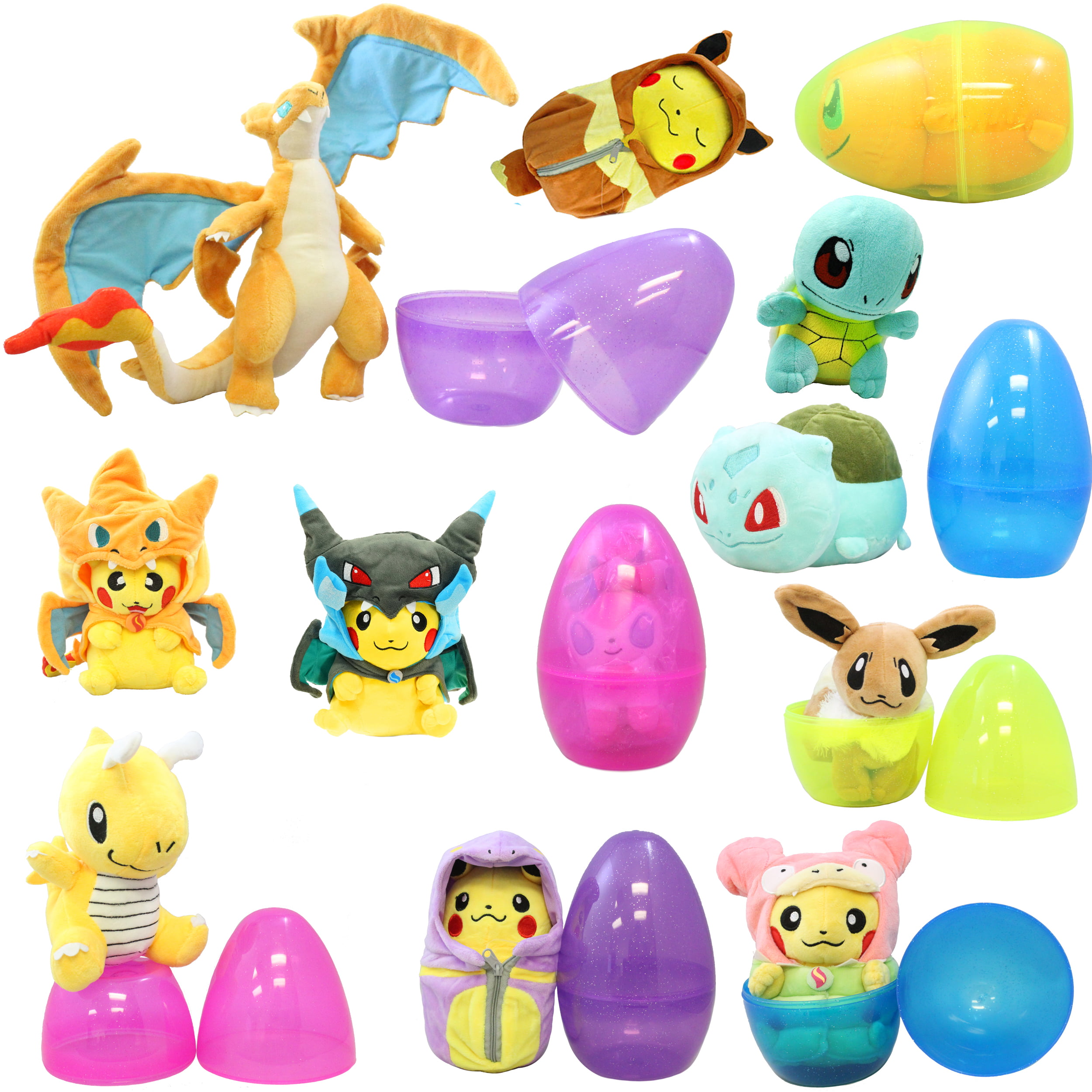 1 Pokemon Plush Toy Inside Giant 8 Inch Egg Wide Assortment Of