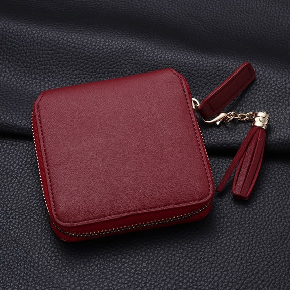 YSNOOWE Wine Red Square Small Purse for Women with Portable Function 1Pcs