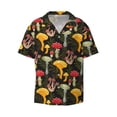 thumbnail image 4 of Salouo Mushrooms And Fern Stems Pattern Cuban Collar Shirts for Men Button-Down Shirt Men's Short Sleeve Shirts Hawaiian Shirts Casual Shirts -3X-Large, 4 of 6