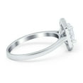 thumbnail image 2 of Halo Oval Engagement Ring Round Simulated Cubic Zirconia 925 Sterling Silver Size 9, 2 of 5