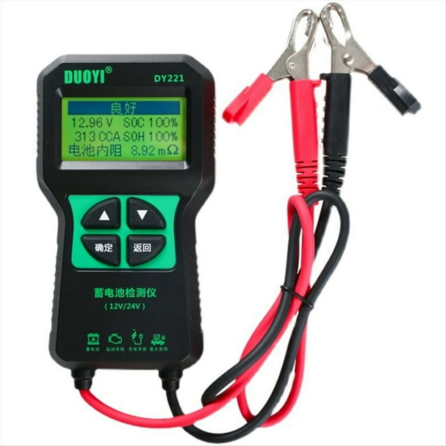 DY221 Probador de BateríA de AutomóVil 0-500A 12V 24V Probador de Resistencia Interna Herramienta de DiagnóStico del Analizador de BateríA Automotriz