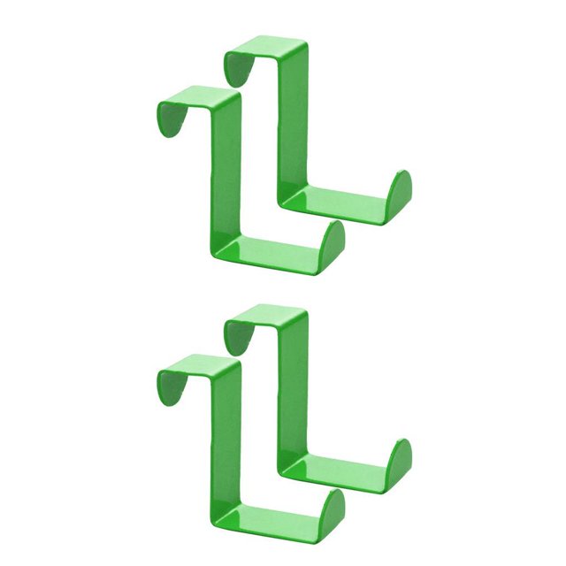 Matsuzay 2pcs Over Door Hooks Stainless Steel Z-shaped Metal Drawer Clothes Punch-Free Hangers Hanger Sturdy Belts Kitchen Clasp Rack verde 2piezas