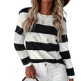 BOBOGOJP Womens Fall Fashion 2025 Color Block Long Sleeve Crewneck